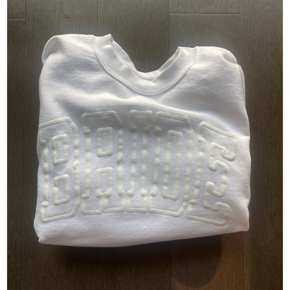White Varsity Bride Sweatshirt Size Small - Picture 5 of 5